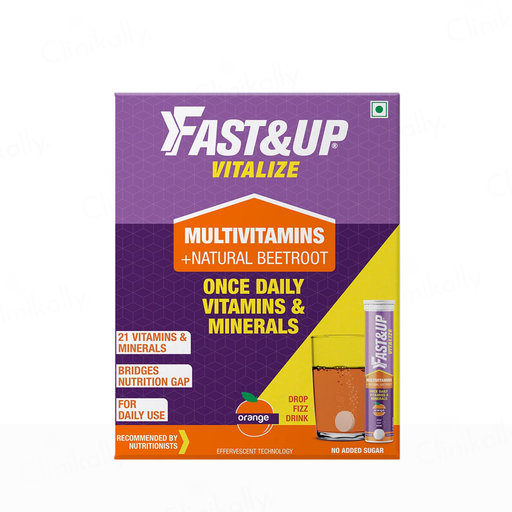 Fast&Up Vitalize Multivitamins + Beetroot Nutraceutical Effervescent Tablet - Orange Flavour